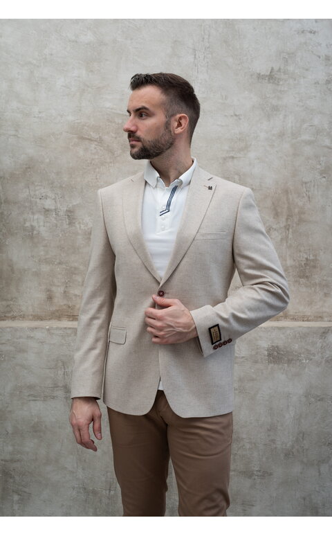 Béžové lněné pánské sako