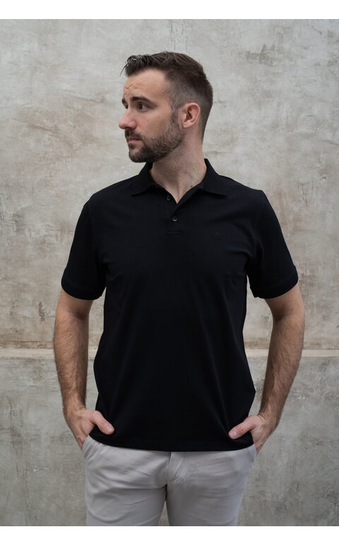 Černé polo tričko s knoflíky