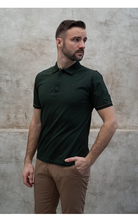 Tmavě zelené polo tričko se zipem