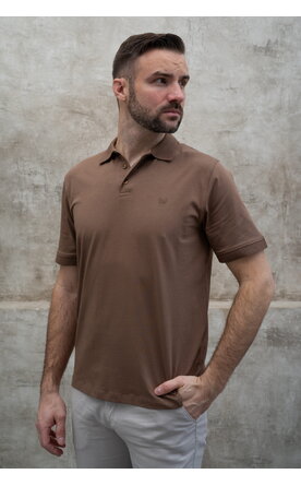 Béžové polo tričko s knoflíky