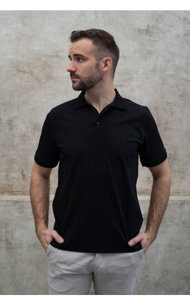 Černé polo tričko s knoflíky
