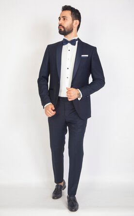 Modrý pánský smoking Slim Fit, model Leo