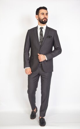Šedý pánský oblek Slim Fit, model Samuel